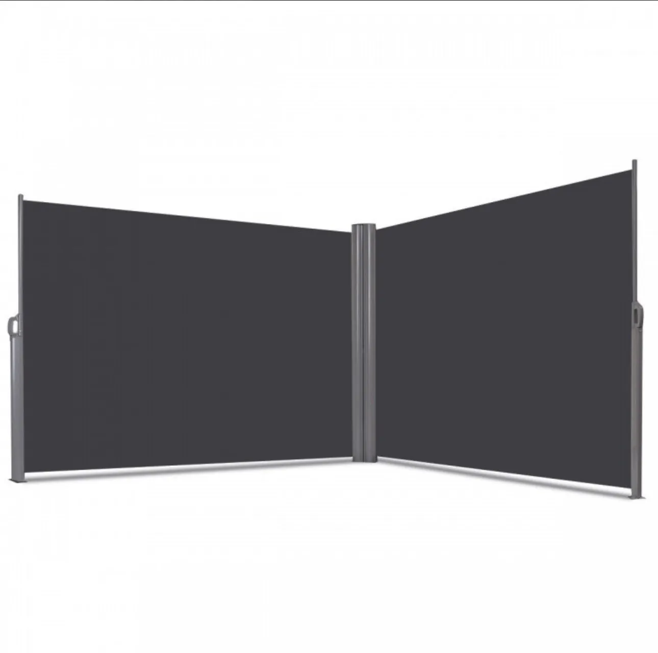 Heavy Duty Elegant Patio Retractable Double Folding Side Awning Screen Divider 237x63 inch