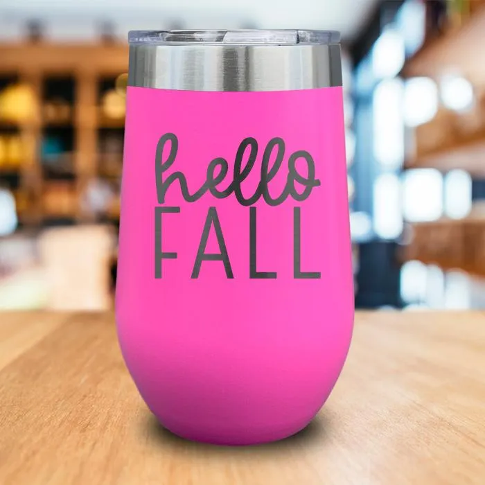 Hello Fall Engraved Wine Tumbler