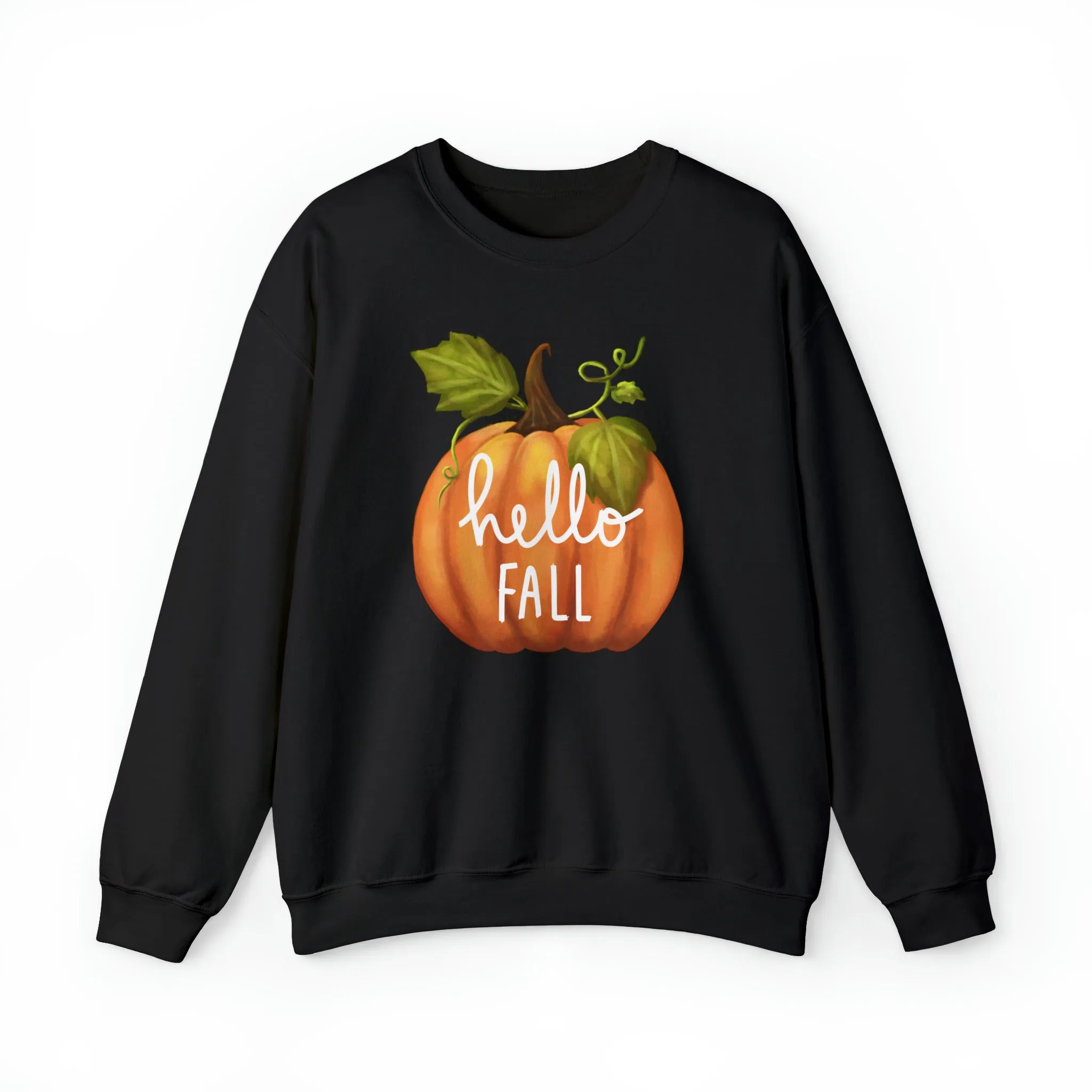 Hello Fall Sweatshirt, Autumn Pumpkin Shirt , Happy Pumpkin Sweatshirt, Womens Fall Season Shirt, Fall Unisex Heavy Blend