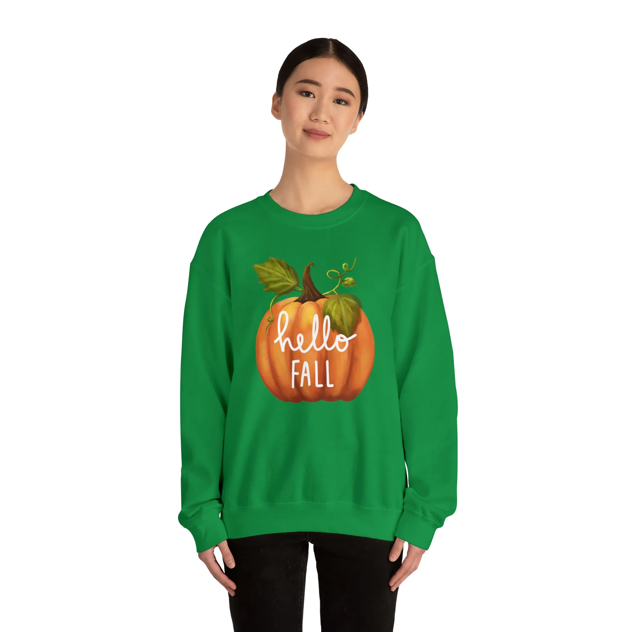 Hello Fall Sweatshirt, Autumn Pumpkin Shirt , Happy Pumpkin Sweatshirt, Womens Fall Season Shirt, Fall Unisex Heavy Blend