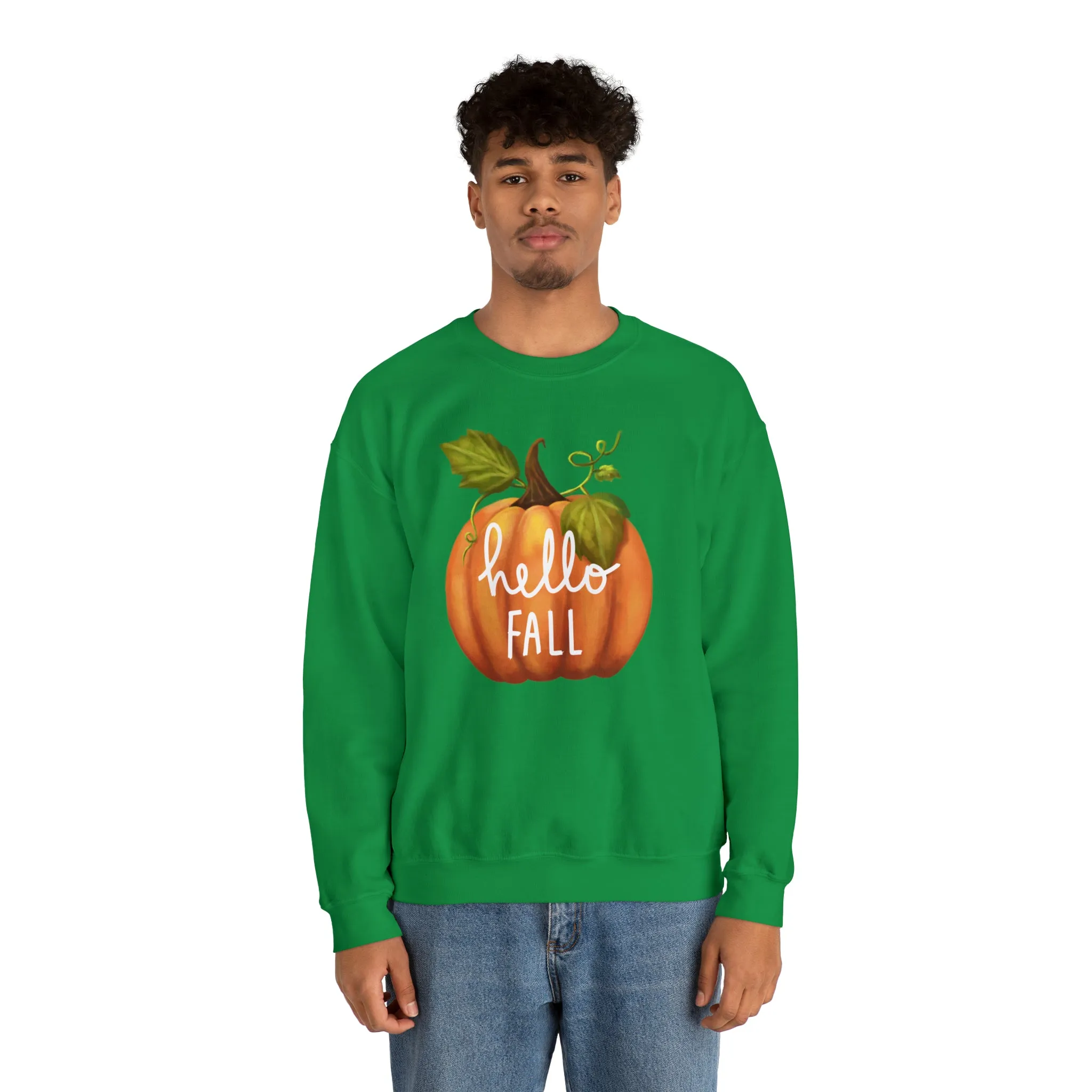 Hello Fall Sweatshirt, Autumn Pumpkin Shirt , Happy Pumpkin Sweatshirt, Womens Fall Season Shirt, Fall Unisex Heavy Blend