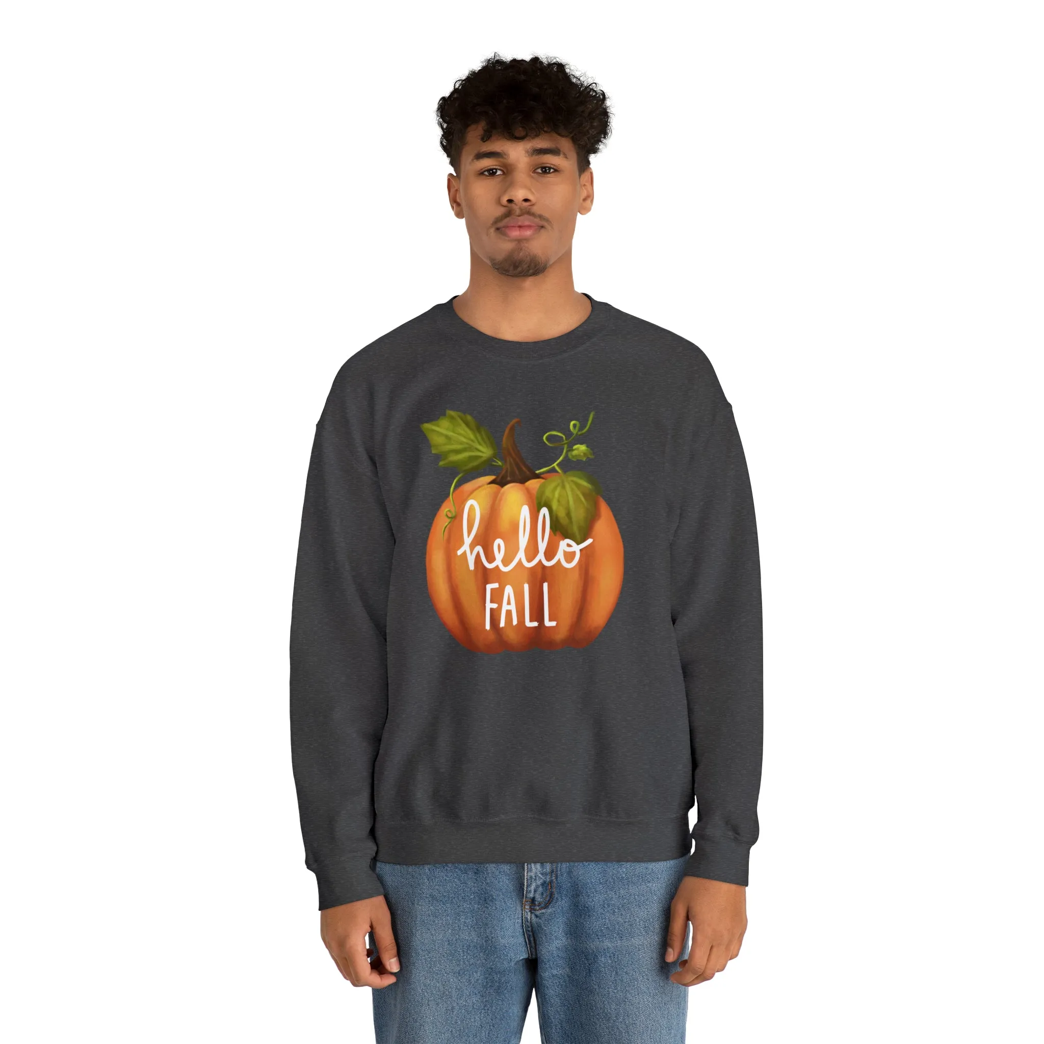Hello Fall Sweatshirt, Autumn Pumpkin Shirt , Happy Pumpkin Sweatshirt, Womens Fall Season Shirt, Fall Unisex Heavy Blend