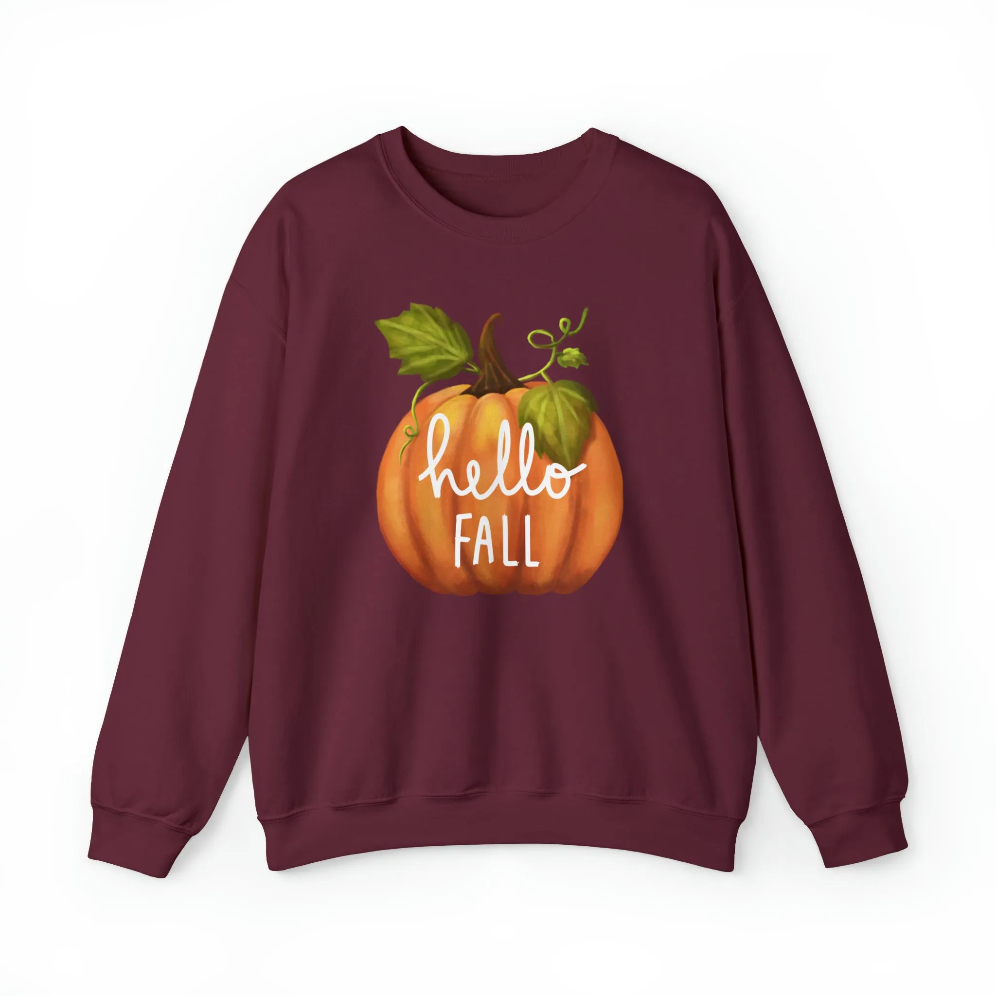 Hello Fall Sweatshirt, Autumn Pumpkin Shirt , Happy Pumpkin Sweatshirt, Womens Fall Season Shirt, Fall Unisex Heavy Blend