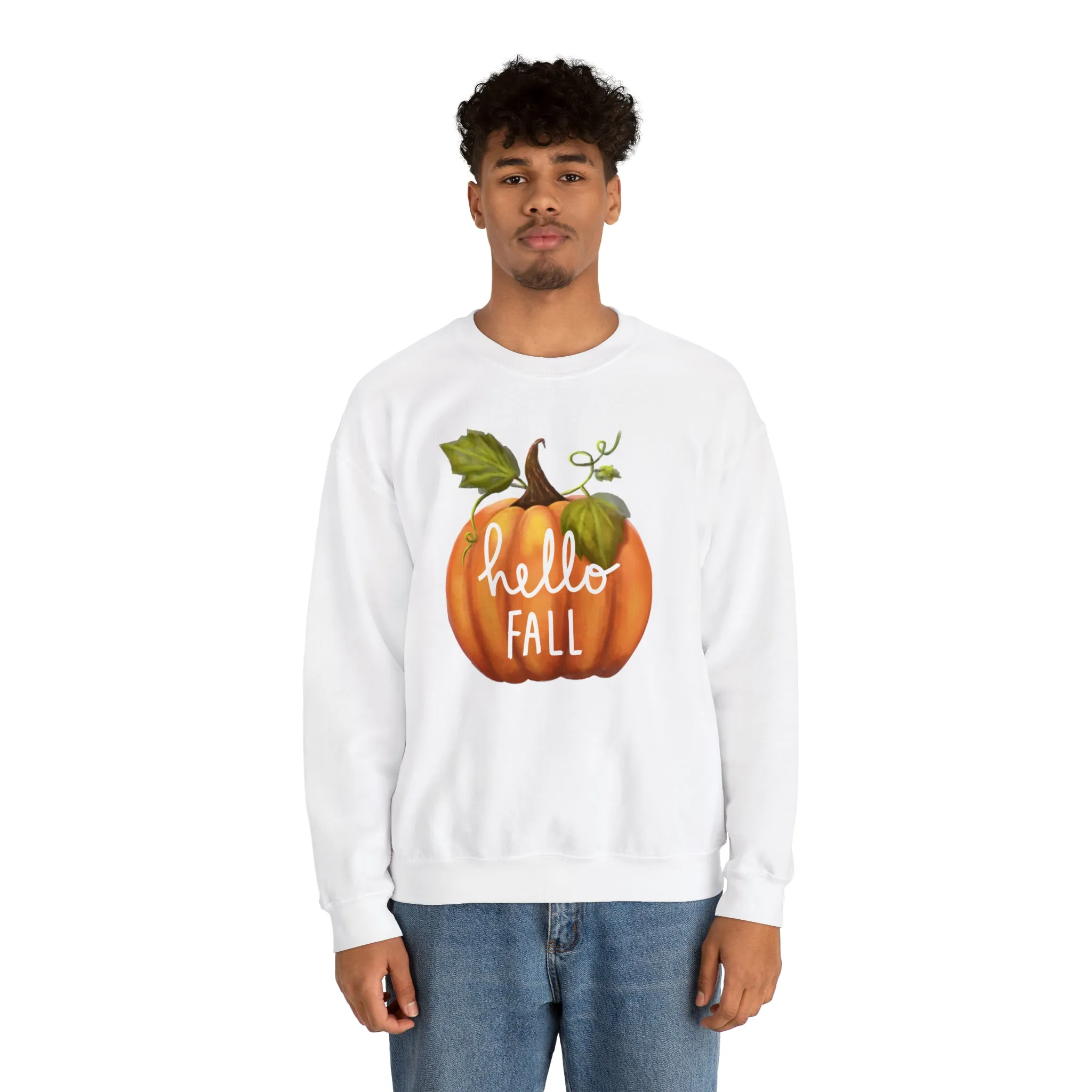 Hello Fall Sweatshirt, Autumn Pumpkin Shirt , Happy Pumpkin Sweatshirt, Womens Fall Season Shirt, Fall Unisex Heavy Blend