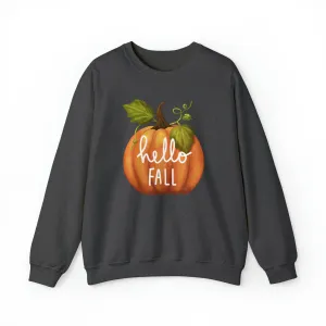 Hello Fall Sweatshirt, Autumn Pumpkin Shirt , Happy Pumpkin Sweatshirt, Womens Fall Season Shirt, Fall Unisex Heavy Blend