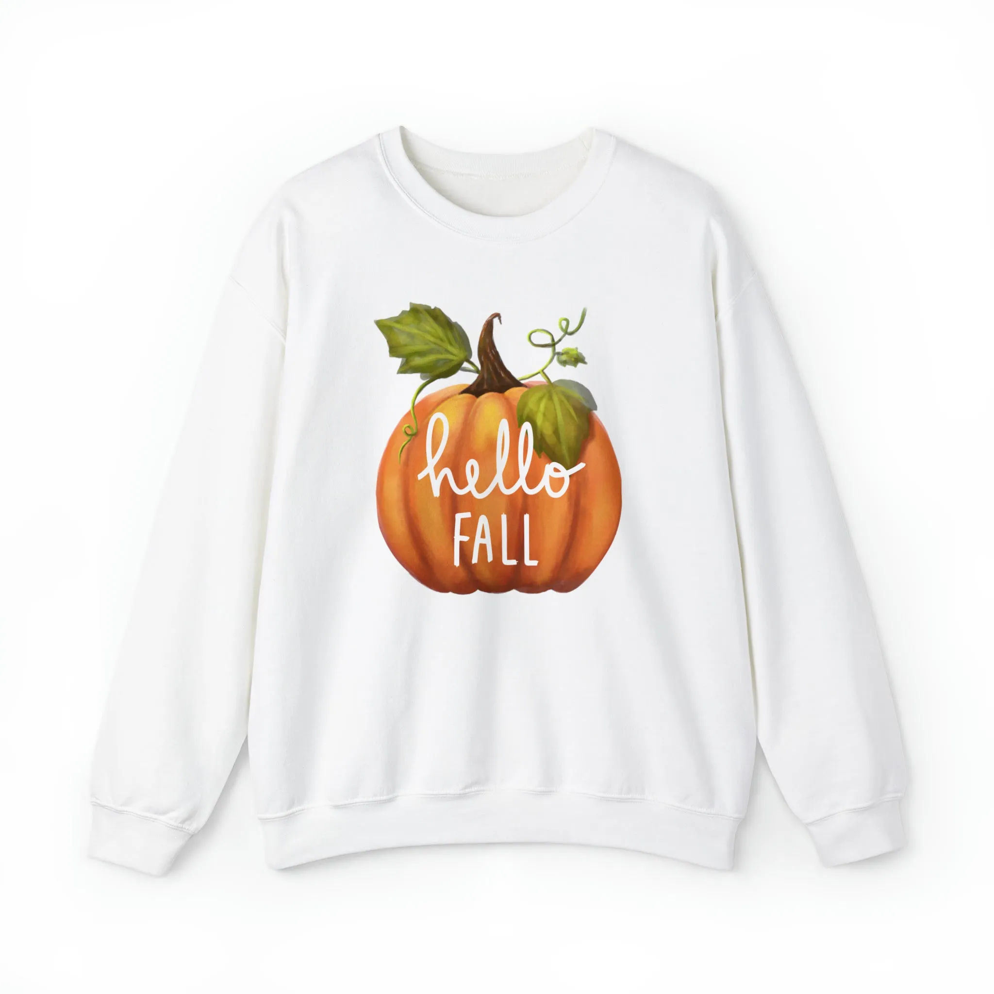 Hello Fall Sweatshirt, Autumn Pumpkin Shirt , Happy Pumpkin Sweatshirt, Womens Fall Season Shirt, Fall Unisex Heavy Blend