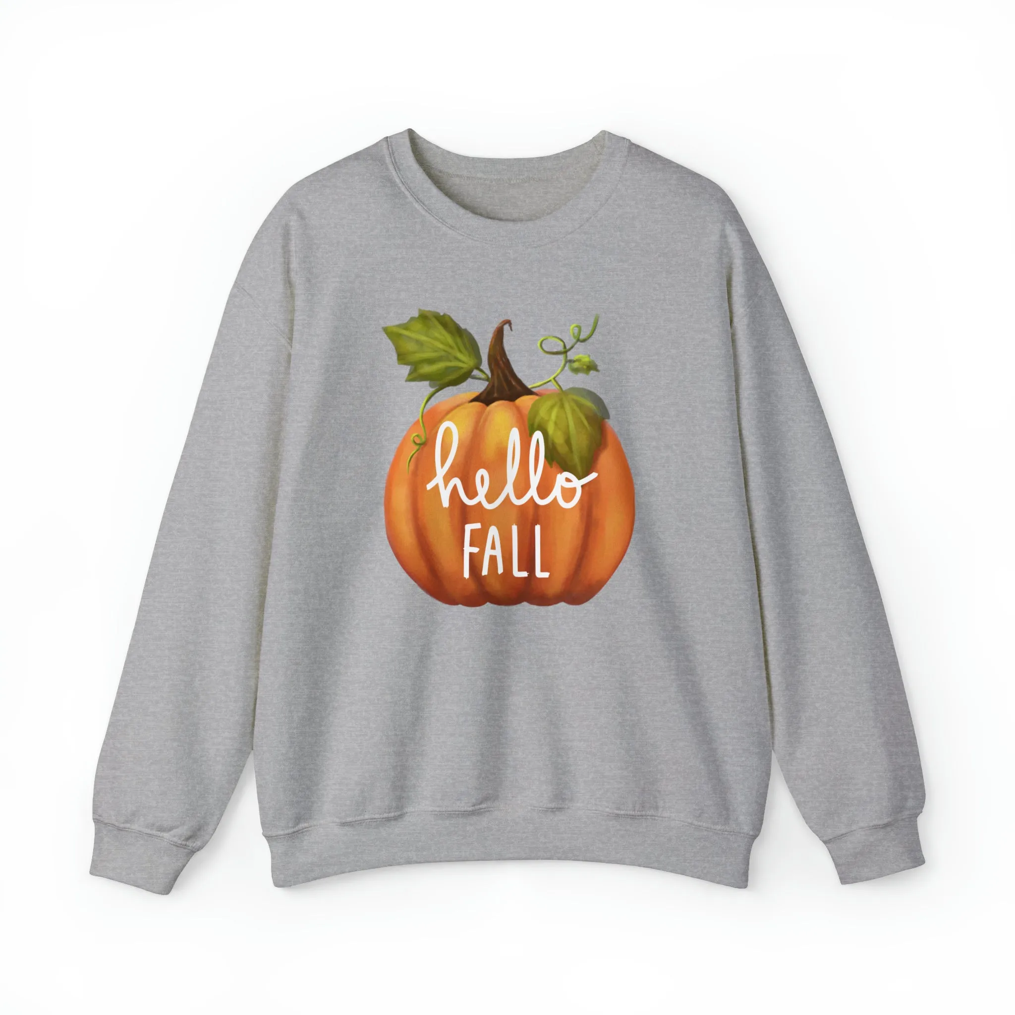 Hello Fall Sweatshirt, Autumn Pumpkin Shirt , Happy Pumpkin Sweatshirt, Womens Fall Season Shirt, Fall Unisex Heavy Blend