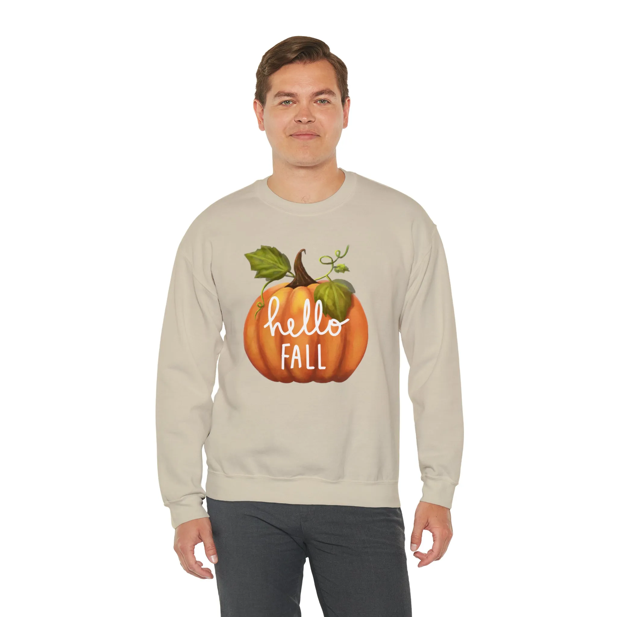 Hello Fall Sweatshirt, Autumn Pumpkin Shirt , Happy Pumpkin Sweatshirt, Womens Fall Season Shirt, Fall Unisex Heavy Blend