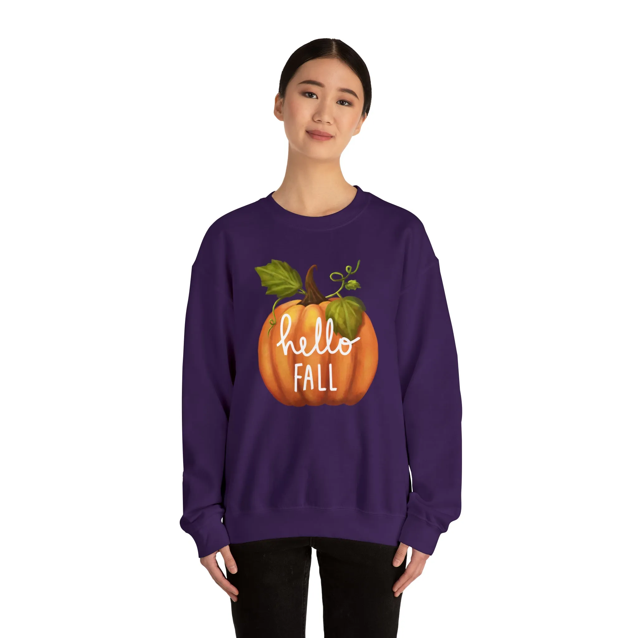 Hello Fall Sweatshirt, Autumn Pumpkin Shirt , Happy Pumpkin Sweatshirt, Womens Fall Season Shirt, Fall Unisex Heavy Blend