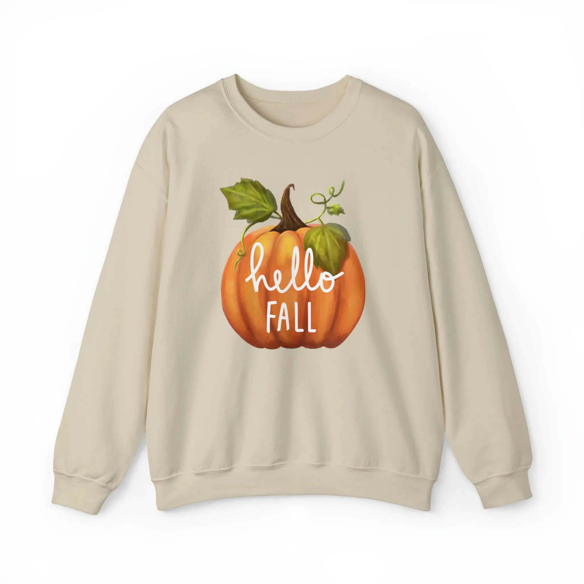 Hello Fall Sweatshirt, Autumn Pumpkin Shirt , Happy Pumpkin Sweatshirt, Womens Fall Season Shirt, Fall Unisex Heavy Blend