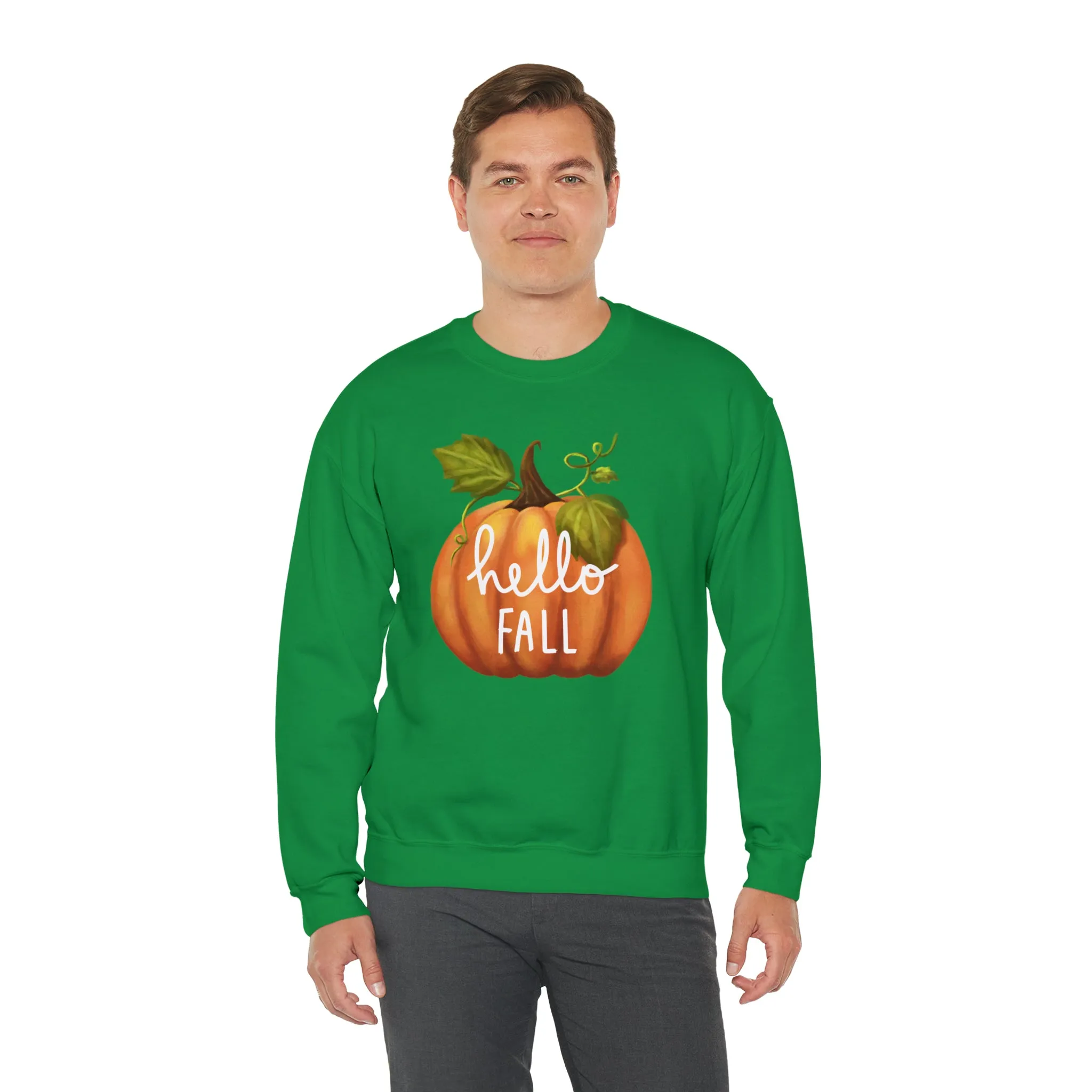 Hello Fall Sweatshirt, Autumn Pumpkin Shirt , Happy Pumpkin Sweatshirt, Womens Fall Season Shirt, Fall Unisex Heavy Blend
