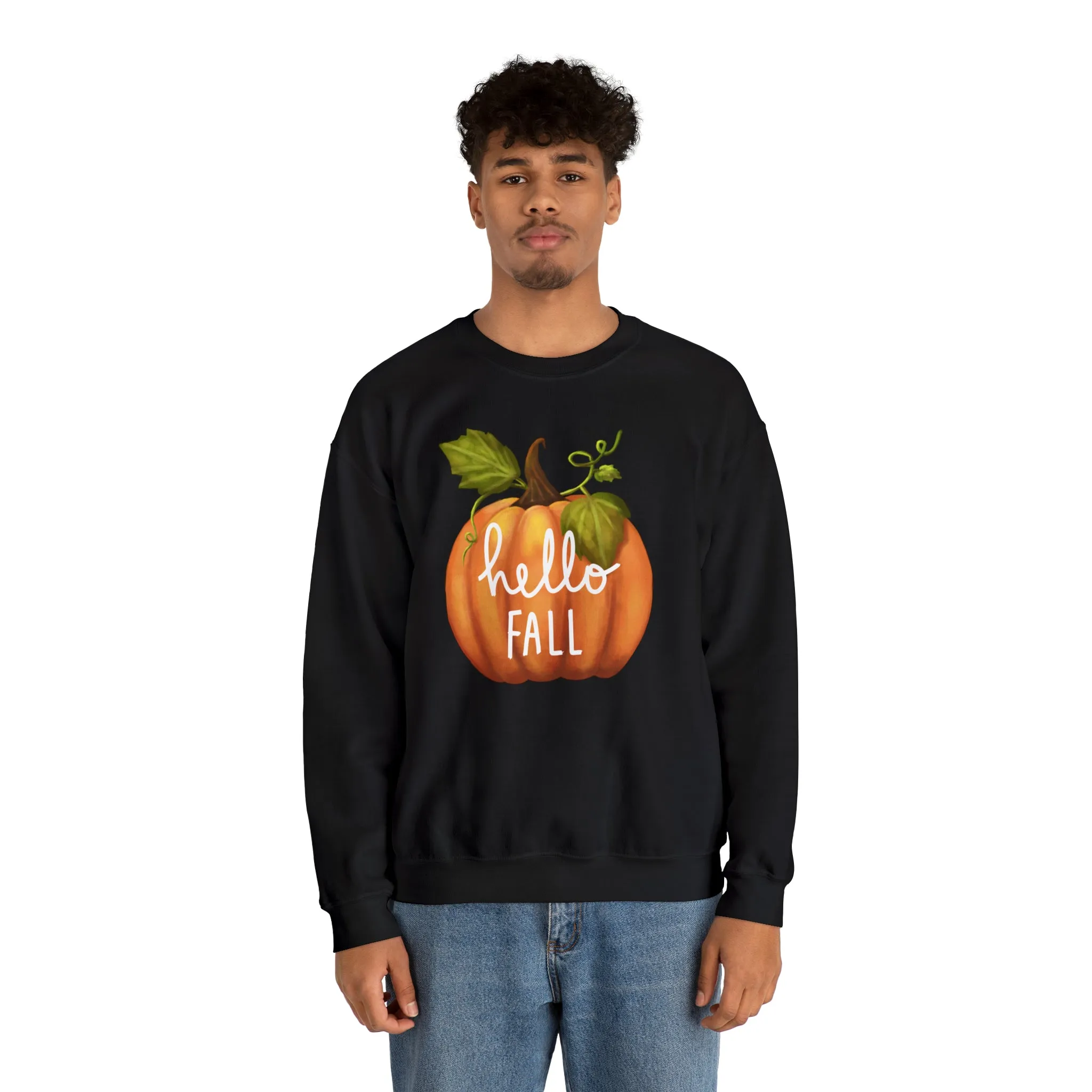 Hello Fall Sweatshirt, Autumn Pumpkin Shirt , Happy Pumpkin Sweatshirt, Womens Fall Season Shirt, Fall Unisex Heavy Blend