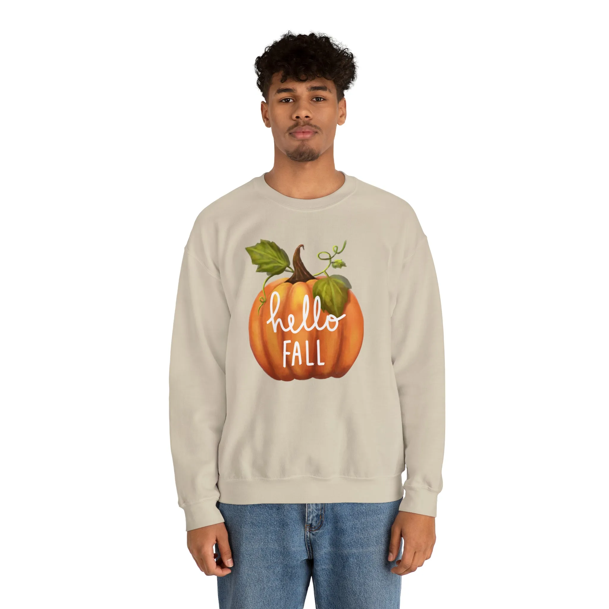 Hello Fall Sweatshirt, Autumn Pumpkin Shirt , Happy Pumpkin Sweatshirt, Womens Fall Season Shirt, Fall Unisex Heavy Blend