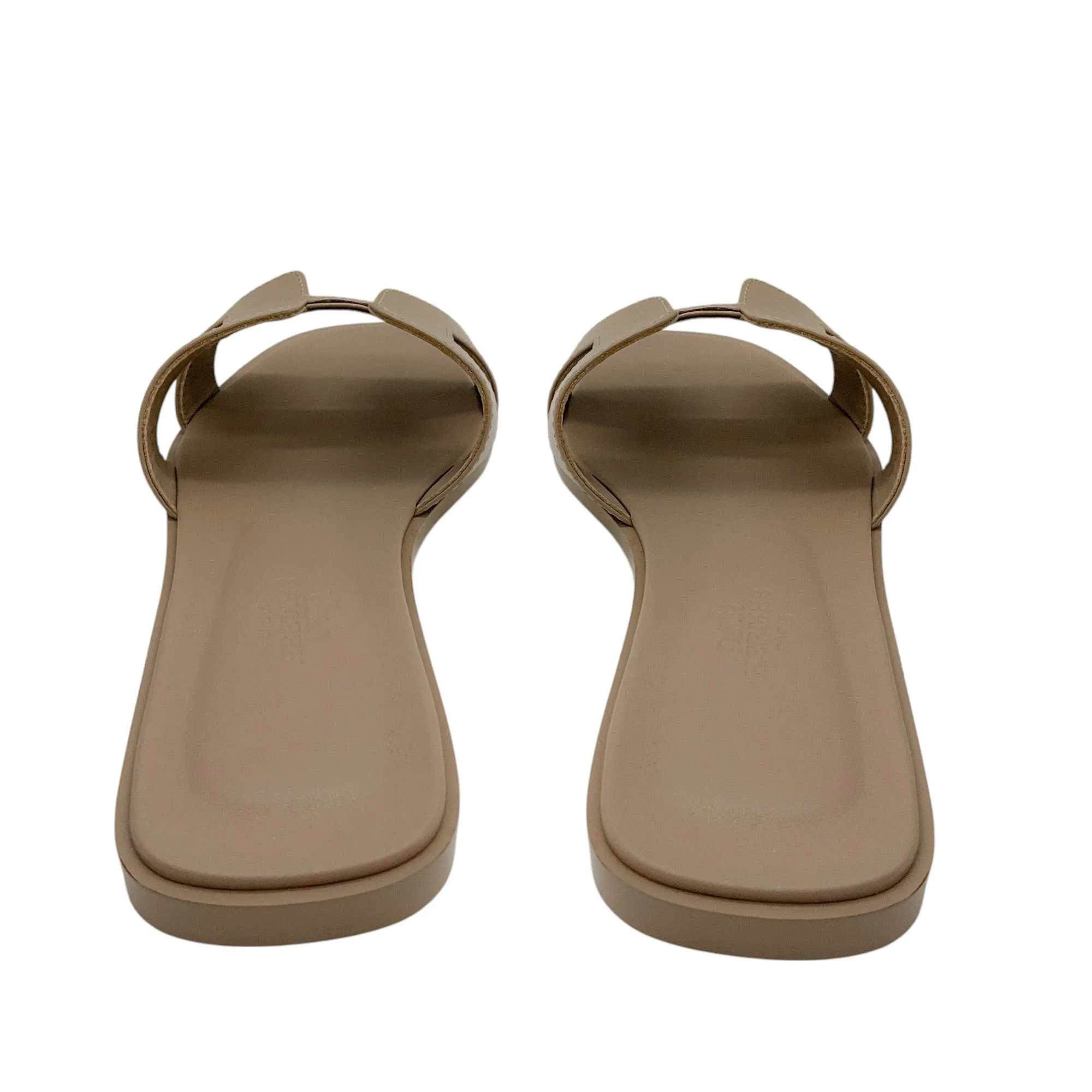 Hermes Beige Mastic Box Calfskin Oran Sandals