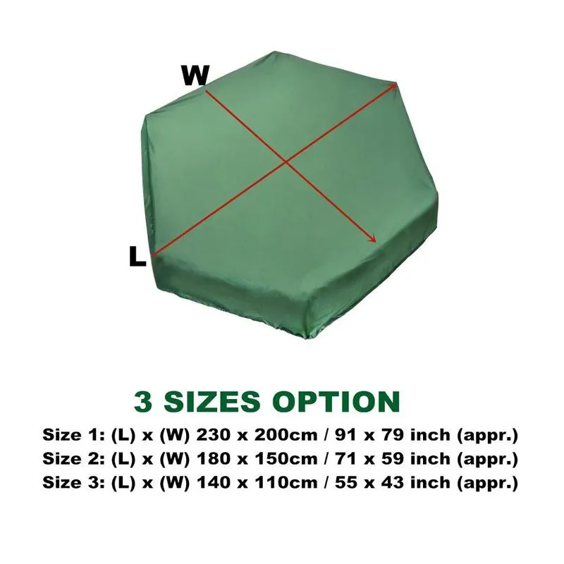 Hexagonal Bunker Toy Cover - 180X150Cm - Uv Dust And Waterproof - Green