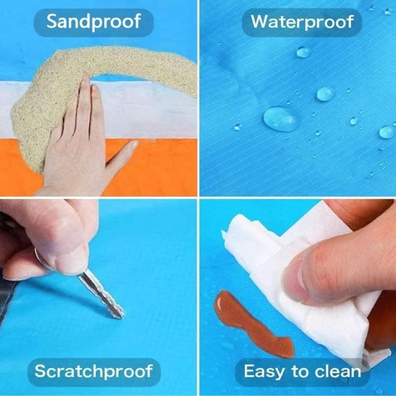 Homlly Sand Free Waterproof Beach Blanket Picnic Mat