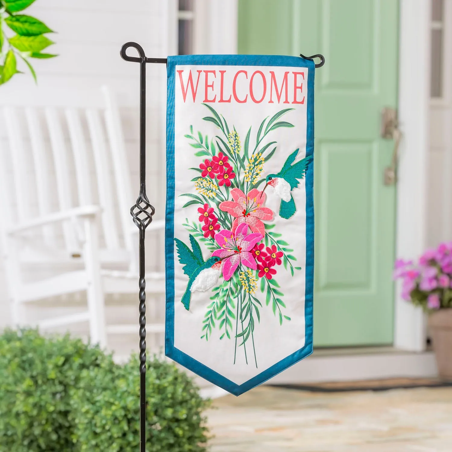 Hummingbird Welcome Everlasting Impressions Textile Décor,14l10269xl