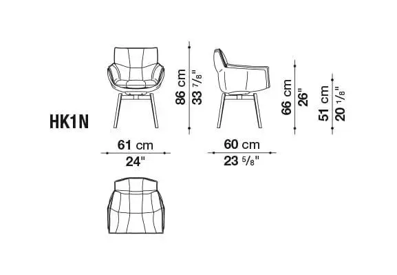 Husk Outdoor - Chair with armrests 61cm (HK1N) - Floor Model Sag Harbor