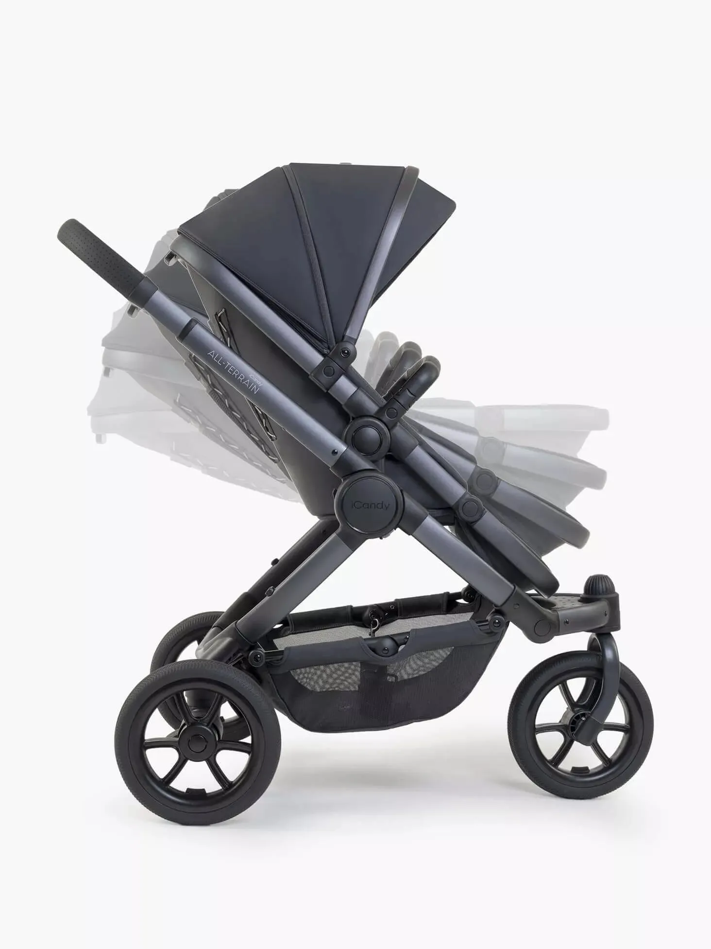 iCandy Peach 7 All-Terrain Storm Pushchair and Carrycot - Complete Car Seat Bundle