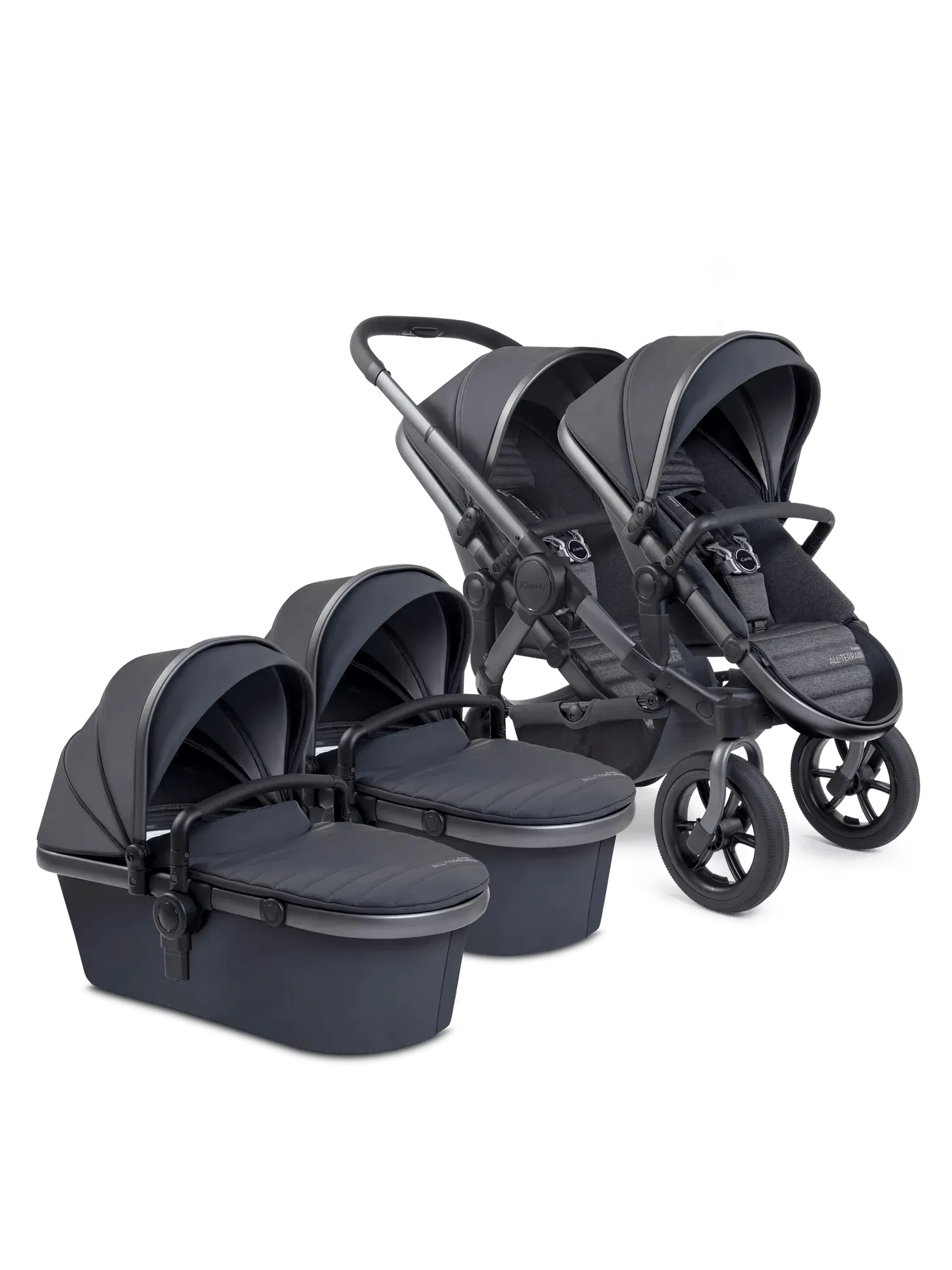 iCandy Peach 7 All-Terrain Twin Pushchair - Storm
