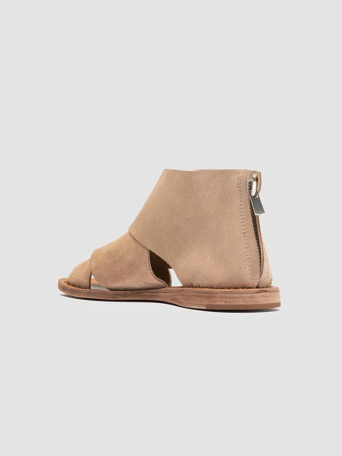 ITACA 052 - Sandali a Punta Aperta in Pelle Scamosciata Beige