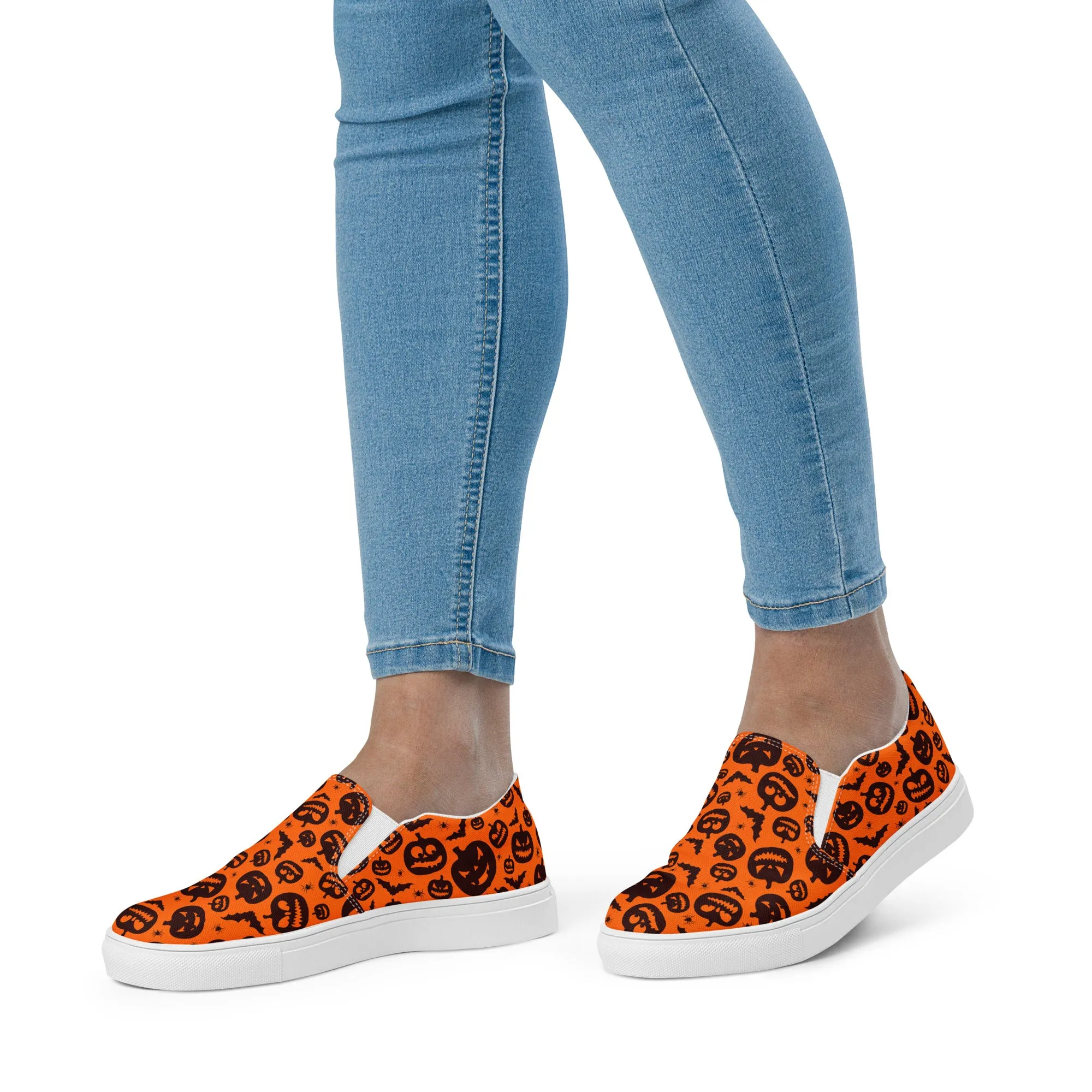 Jack O' Lantern Women’s Slip-On Canvas Shoes