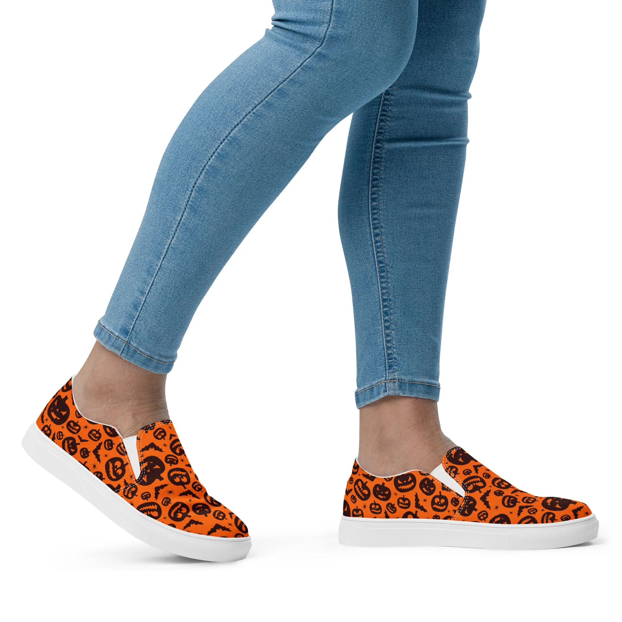 Jack O' Lantern Women’s Slip-On Canvas Shoes