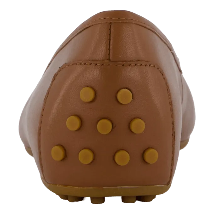 Jayna Nappa Leather Driver Flat Deep Saddle Tan