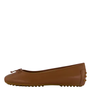 Jayna Nappa Leather Driver Flat Deep Saddle Tan