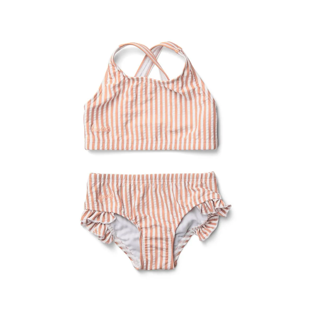 Juliet Bikini - Y/D stripe: Coral blush/creme de la creme