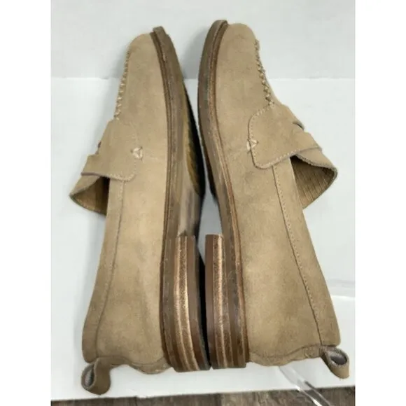 Kelsi Dagger Anthropologie Brooklyn Lens Hickory Suede Loafer Leather Shoes 8.5