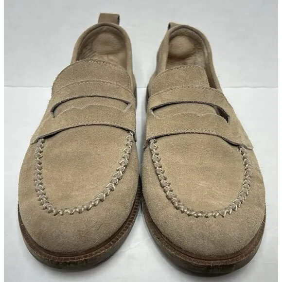 Kelsi Dagger Anthropologie Brooklyn Lens Hickory Suede Loafer Leather Shoes 8.5