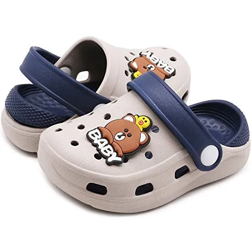 Kids Classic Cute Cartoon Lightweight Sandals (Grey Bear)