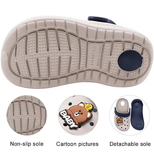 Kids Classic Cute Cartoon Lightweight Sandals (Grey Bear)