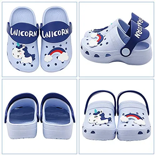 Kids Classic Cute Cartoon Lightweight Sandals (Sky Blue Clogs)
