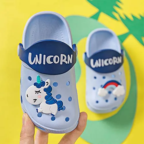 Kids Classic Cute Cartoon Lightweight Sandals (Sky Blue Clogs)