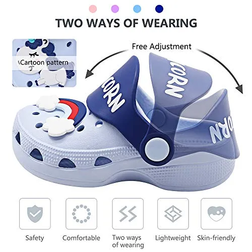 Kids Classic Cute Cartoon Lightweight Sandals (Sky Blue Clogs)