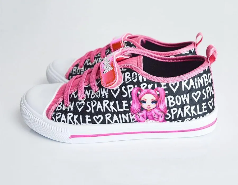 Kids Shoes Sparkle Rainbow High Youth Girls Canvas Shoes