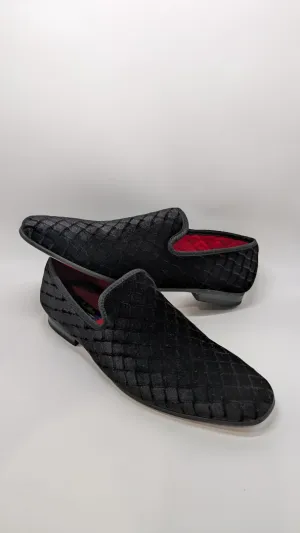 La Milano Black Velvet Men's Trevor Loafers