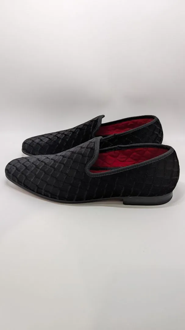 La Milano Black Velvet Men's Trevor Loafers
