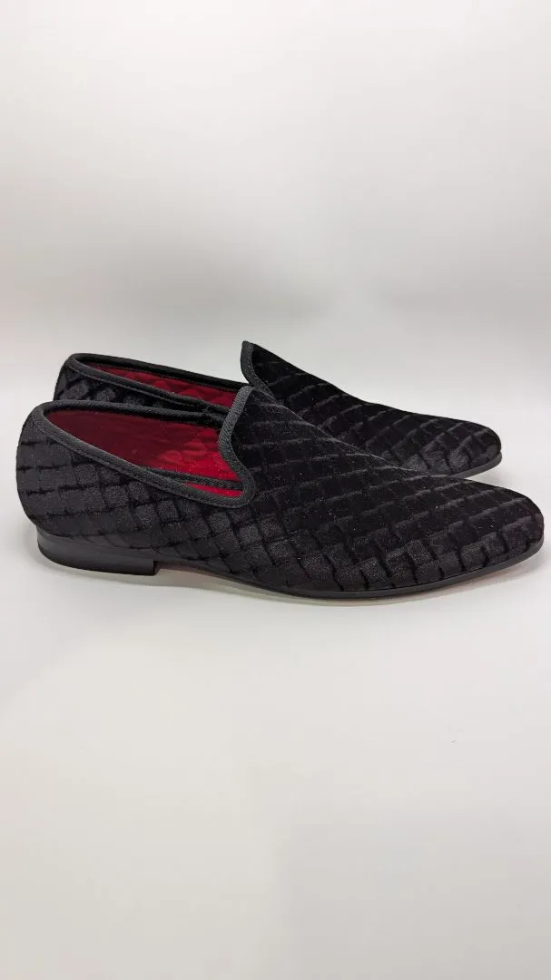 La Milano Black Velvet Men's Trevor Loafers