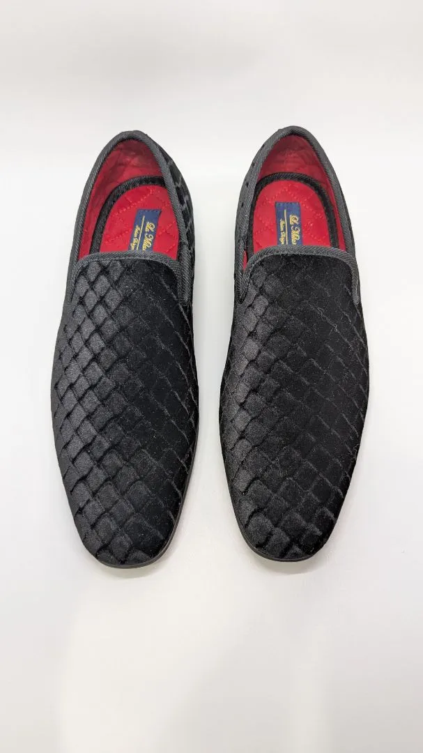 La Milano Black Velvet Men's Trevor Loafers