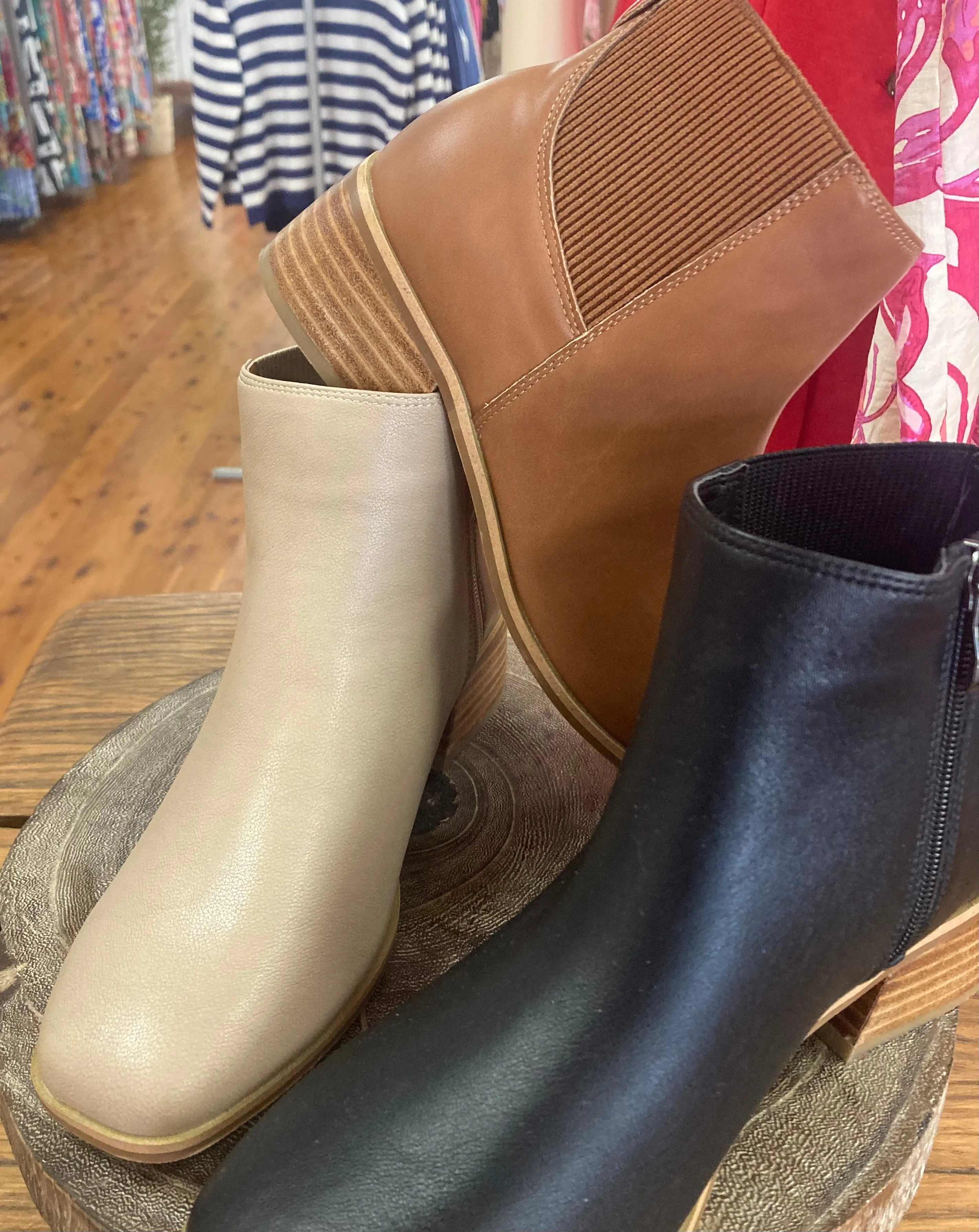 Layla Leather Ankle Boot - Black   Latte   Tan - Bay Lane
