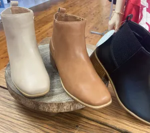Layla Leather Ankle Boot - Black   Latte   Tan - Bay Lane