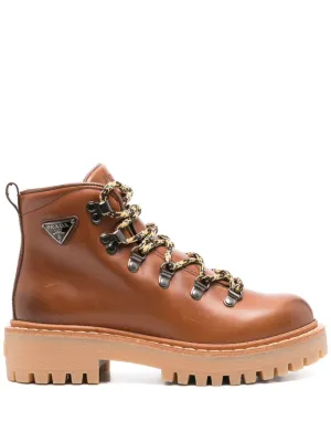 Leather lace-up boots
