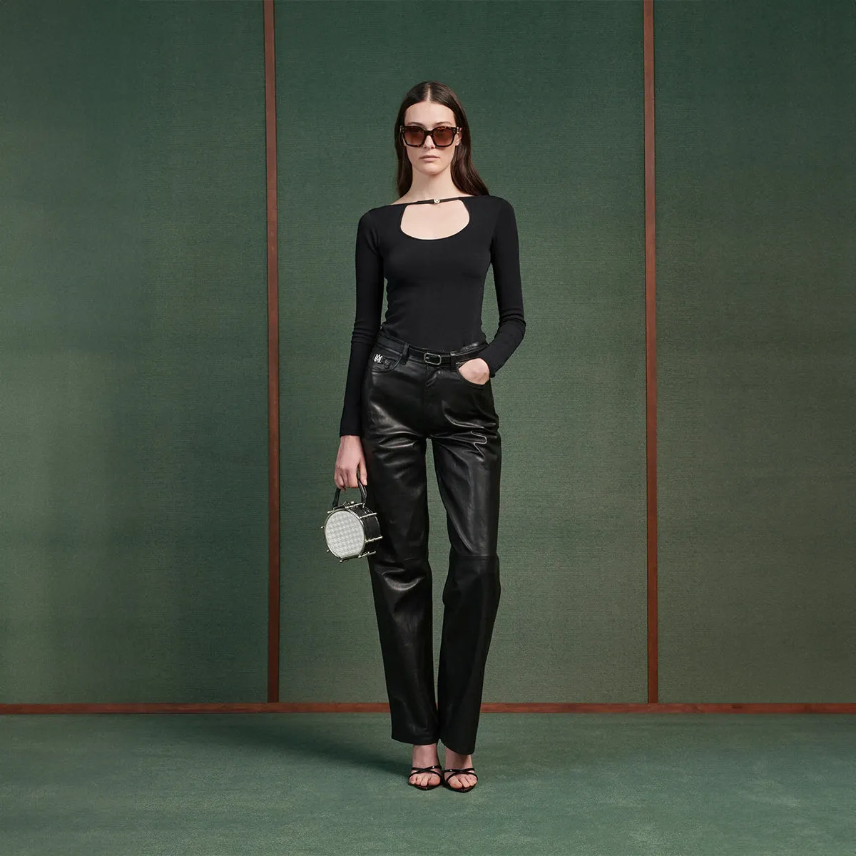 Leather Wide Straight
