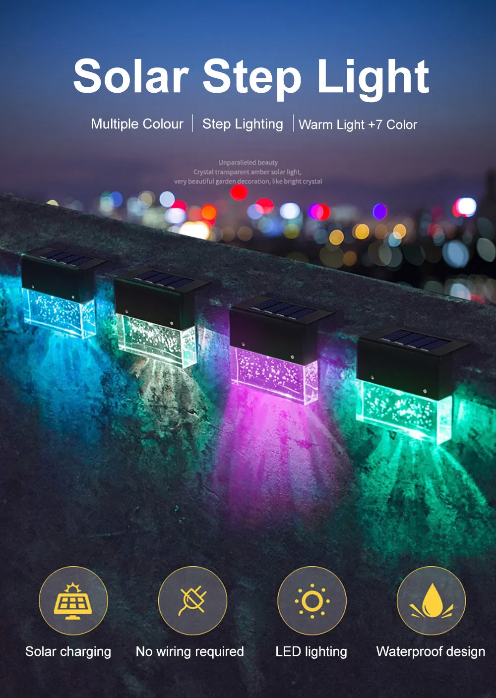 LED Solar Light Outdoor Garden Lights Step Lights
