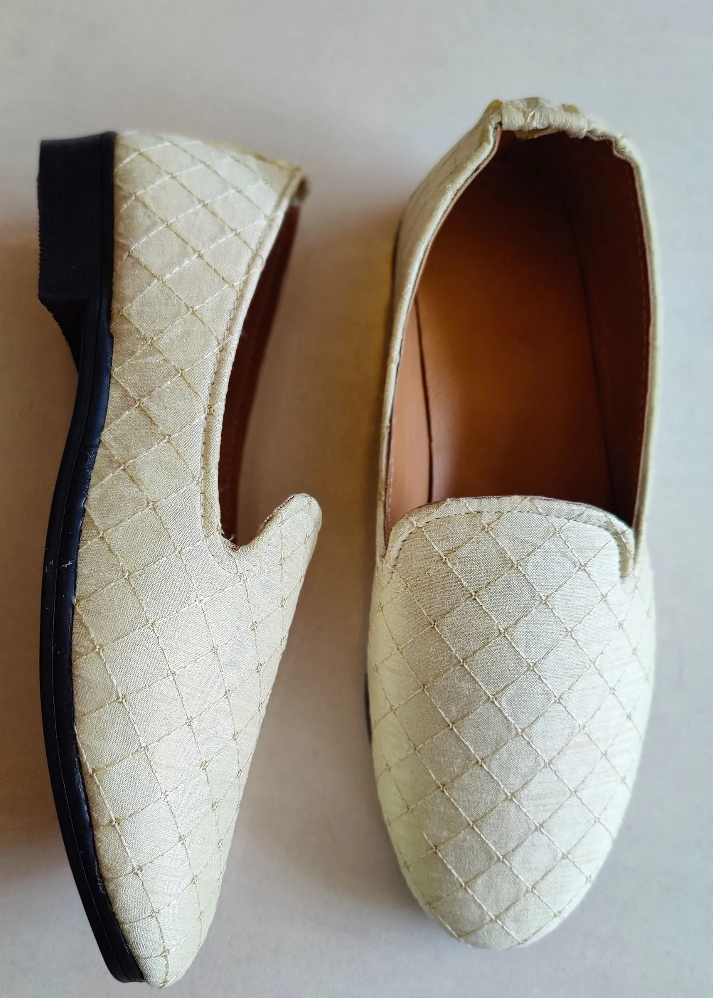 Lemon Sequin Designer Loafer Shoes for Mens