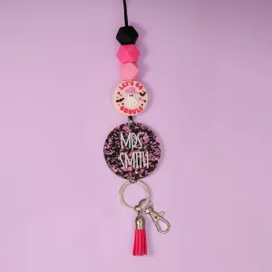 Lets Go Ghouls Glitter Acrylic Lanyard