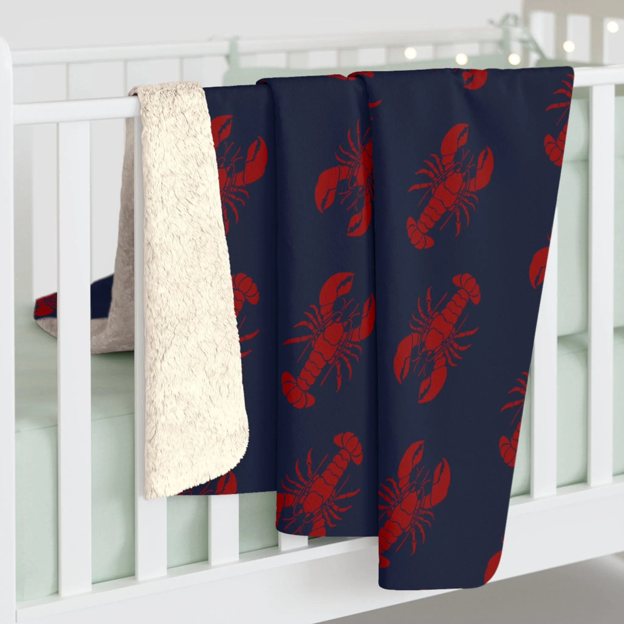 Lobster All-Over Sherpa Fleece Blanket